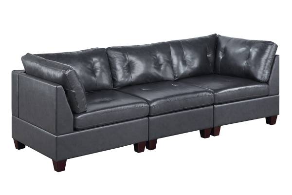 Poundex Associates Corporation, Kaleb 84 Tufted Leather Sofa